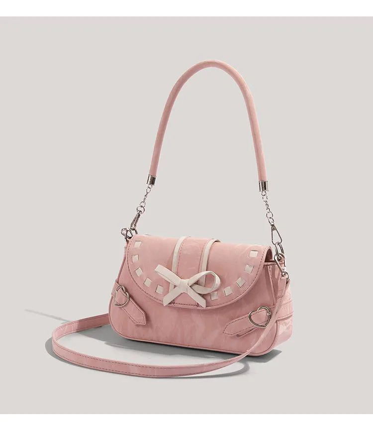 Pink bow shoulder bag - Image 2