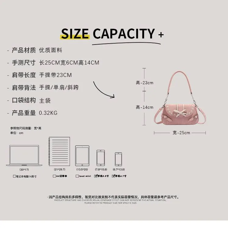Pink bow shoulder bag - Image 7