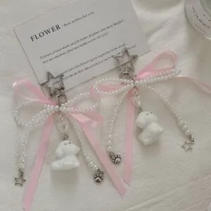 Cute dog x bow charm