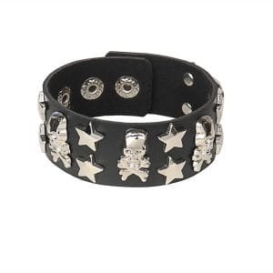 Goth star and skull bracelet