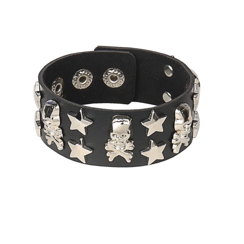 Goth star and skull bracelet 1 Goth star and skull bracelet