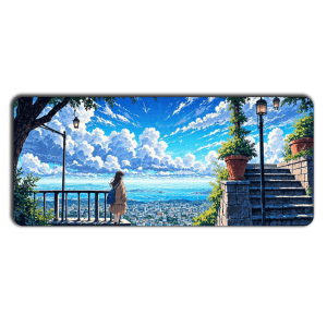 Cityscape View Anime Extended Gaming Mouse Pad  – 11x23 inch