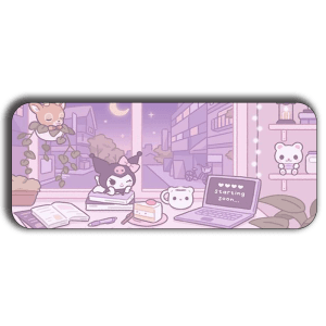 KAWAI Kuromi Mouse Pad – 11x23 inch