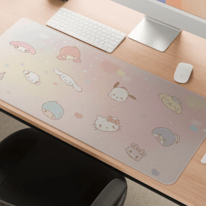 Sanrio Friends Desk Mat - Kawaii Aesthetic Long Mousepad - 35x16