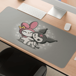 My Melody and Kuromi Desk Mat - Kawaii Aesthetic Long Mousepad- 35x16