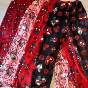 Fuzzy Spider-Man and Hello Kitty Pajama Pants
