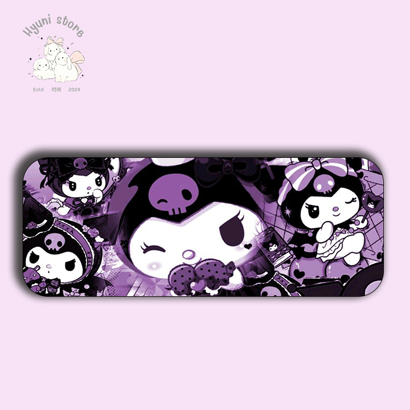 Hyuni Stone 11x23"- Kuromi & My Melody Art | Kawaii Purple Desk Pad for Gamers & Fans 1 Hyuni Stone 11x23"- Kuromi & My Melody Art | Kawaii Purple Desk Pad for Gamers & Fans