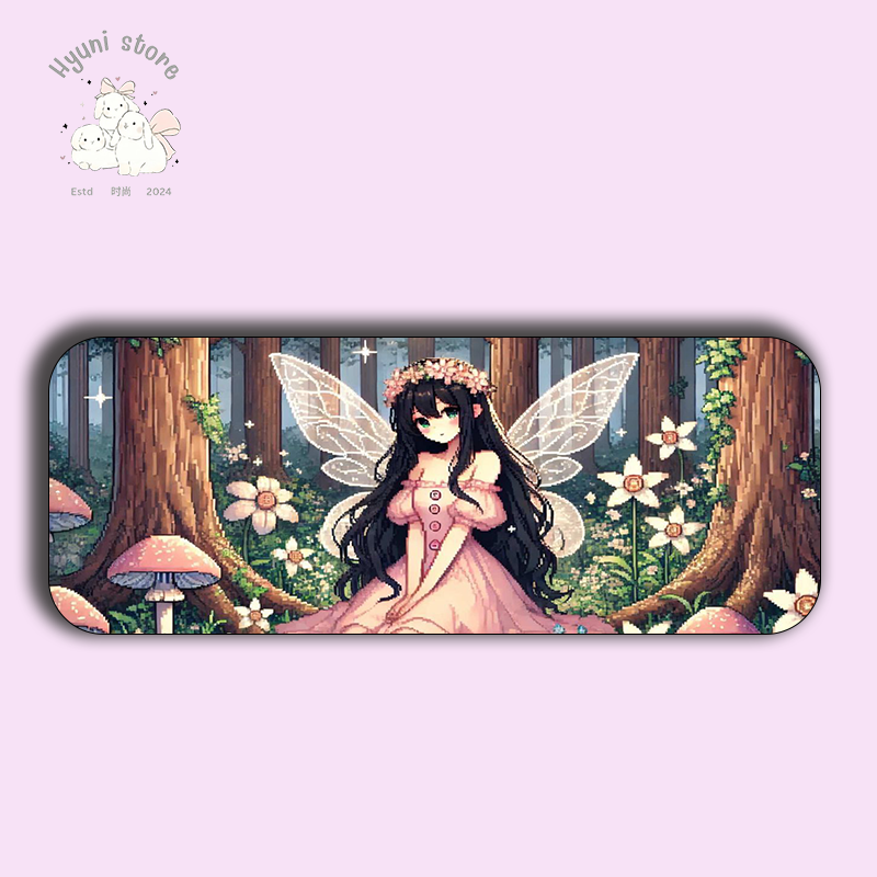 Hyuni Stone 11x23" - Cute Pixel Art Fairy & Mushroom Forest | Kawaii Desk Pad for Gaming & Office 5 Hyuni Stone 11x23" - Cute Pixel Art Fairy & Mushroom Forest | Kawaii Desk Pad for Gaming & Office - Image 5