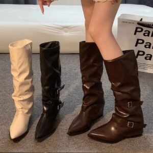 Women’s Dark Brown Slouchy Knee-High Boots