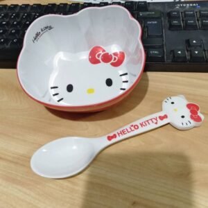 Hello kitty bowl with spoon