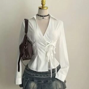 French-Style Designer Waist-Cinching Shirt