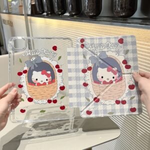 Hello Kitty Cherry Basket Clear iPad Case with Smart Folio Cover