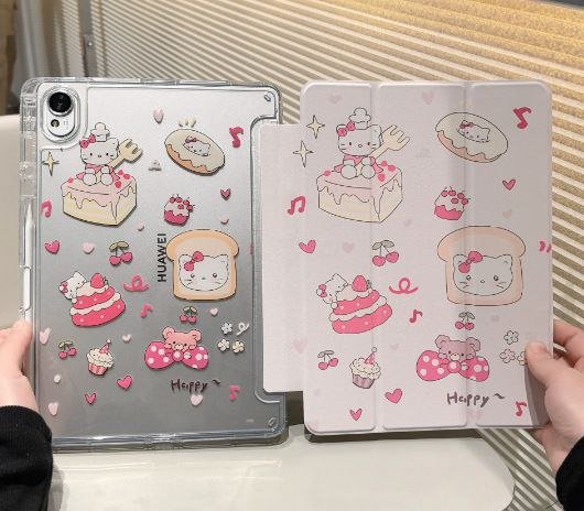 Hello Kitty Bakery Pink Clear Huawei Tablet Case with Smart Cover 1 Hello Kitty Bakery Pink Clear Huawei Tablet Case with Smart Cover