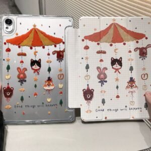 Vintage Circus Carousel Animal Clear iPad Mini Case with Smart Cover
