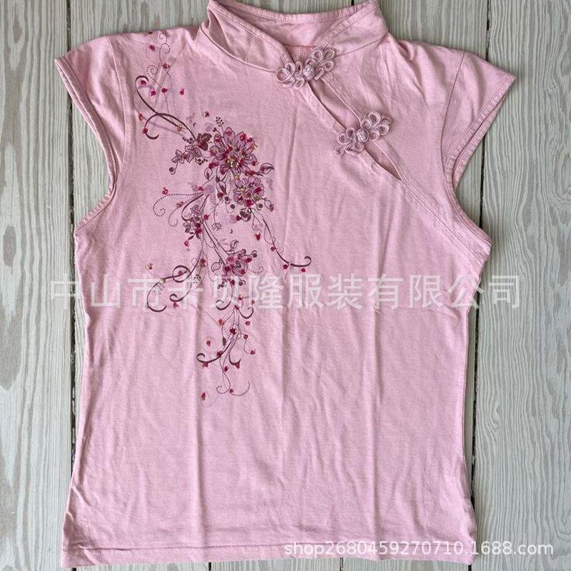 Pink Cheongsam tee 3 Pink Cheongsam tee