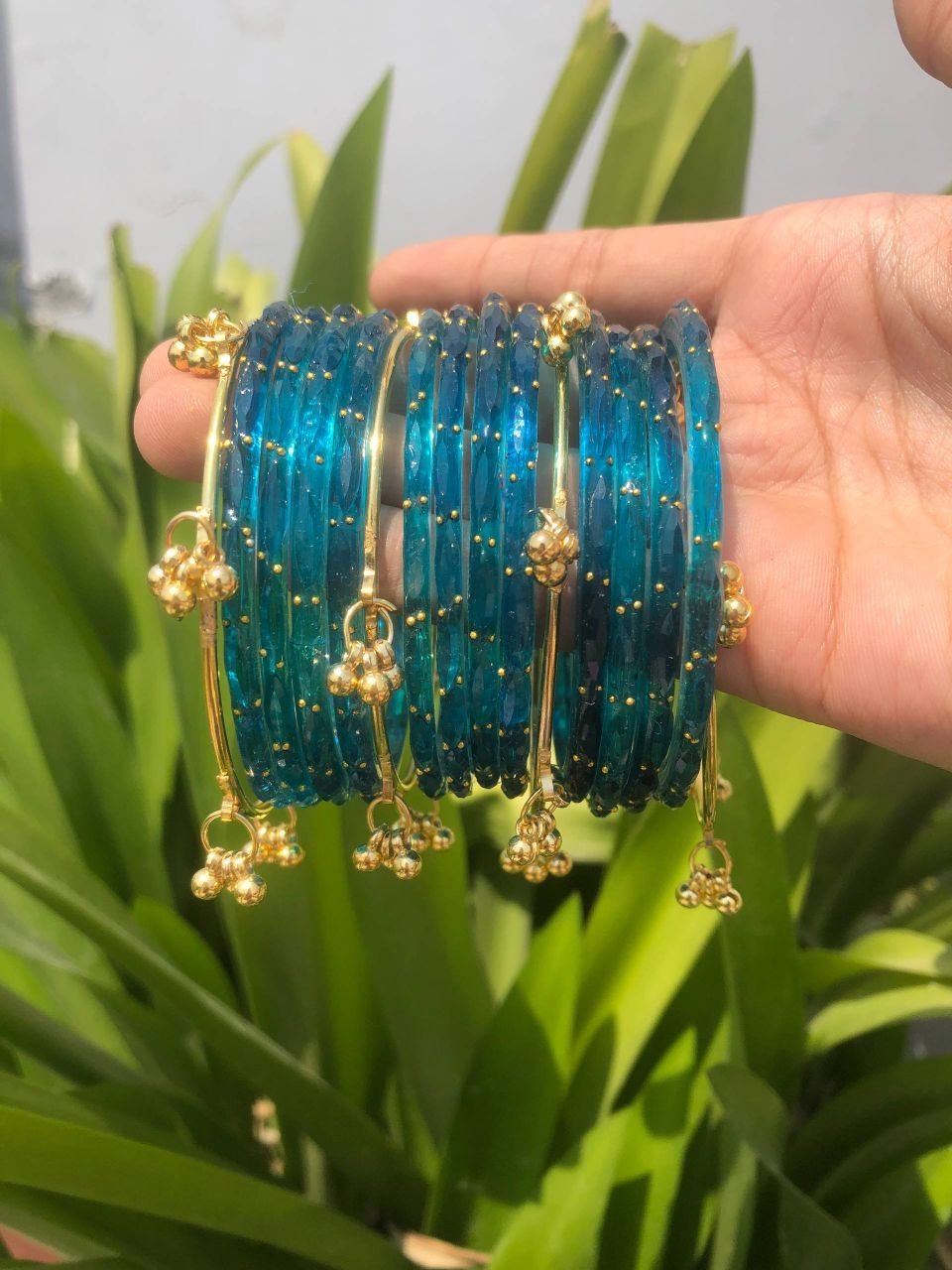 Sea blue kashmiri bangles 2 Sea blue kashmiri bangles - Image 2