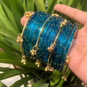 Sea blue kashmiri bangles
