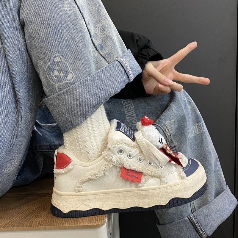 Hello Kitty Chunky Platform Sneakers Kawaii Y2K Distressed Lace-Up Casual Shoes 4 Hello Kitty Chunky Platform Sneakers Kawaii Y2K Distressed Lace-Up Casual Shoes - Image 4