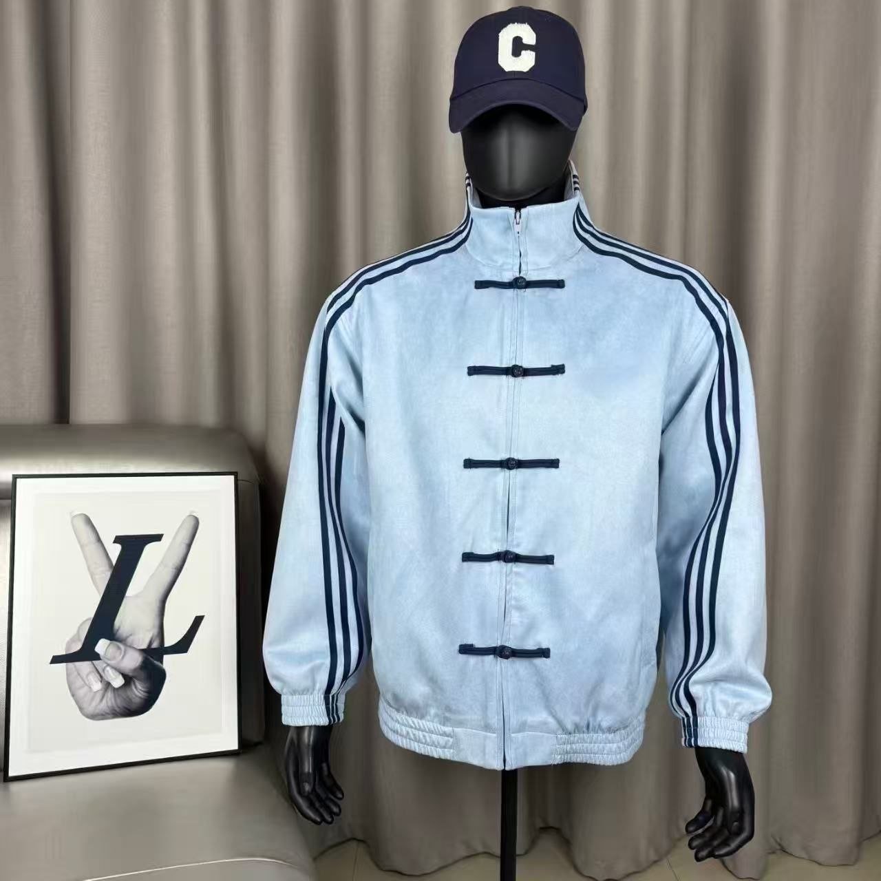 Modern Chinese Style Men's Tang Suit Track Jacket | Retro Asian Streetwear Suede Jacket 11 Modern Chinese Style Men's Tang Suit Track Jacket | Retro Asian Streetwear Suede Jacket - Image 11