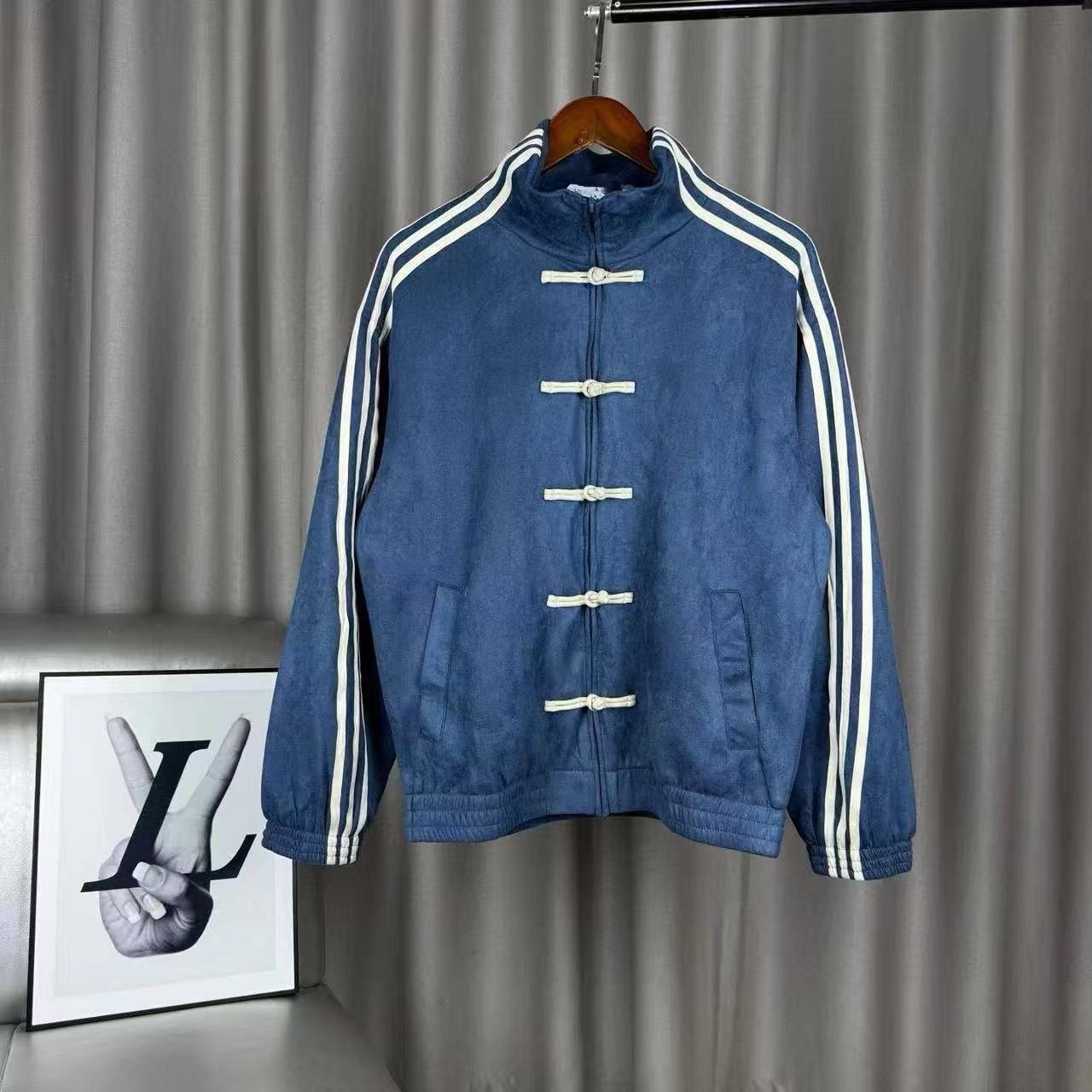 Modern Chinese Style Men's Tang Suit Track Jacket | Retro Asian Streetwear Suede Jacket 10 Modern Chinese Style Men's Tang Suit Track Jacket | Retro Asian Streetwear Suede Jacket - Image 10