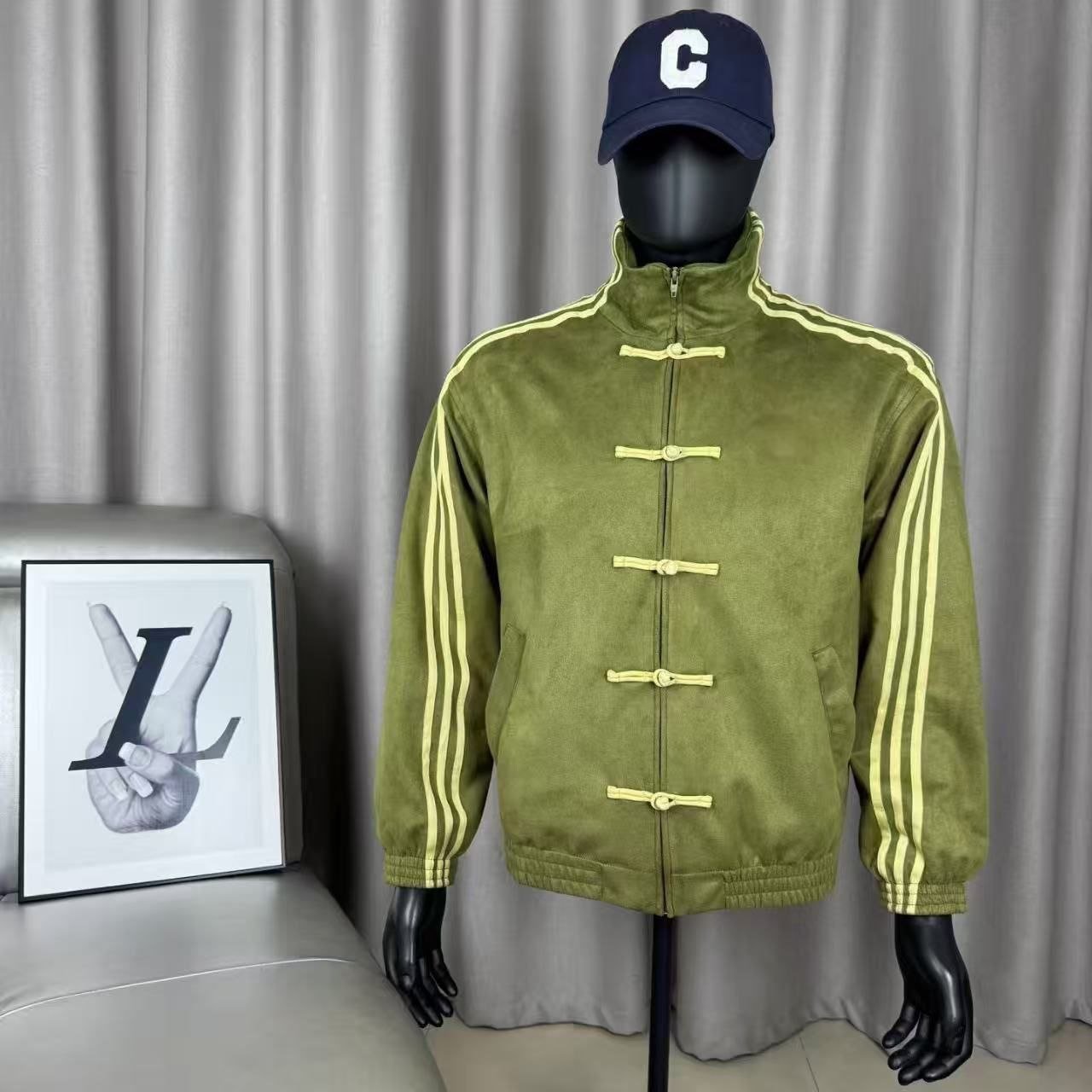 Modern Chinese Style Men's Tang Suit Track Jacket | Retro Asian Streetwear Suede Jacket 9 Modern Chinese Style Men's Tang Suit Track Jacket | Retro Asian Streetwear Suede Jacket - Image 9