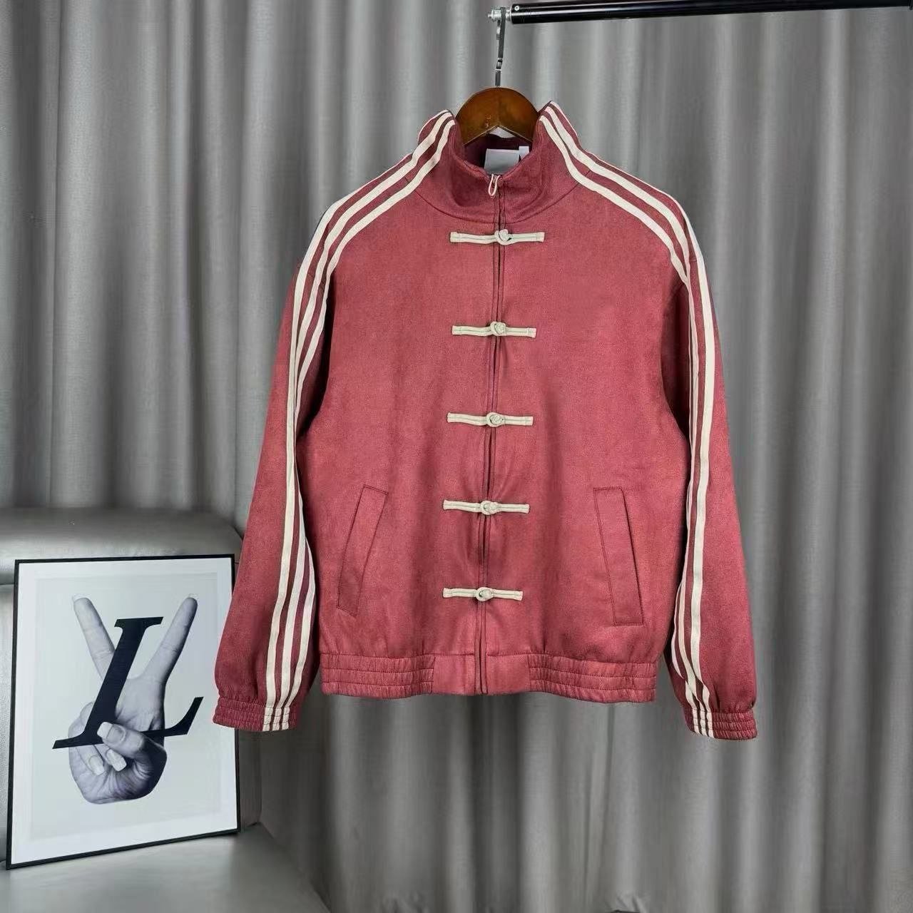 Modern Chinese Style Men's Tang Suit Track Jacket | Retro Asian Streetwear Suede Jacket 7 Modern Chinese Style Men's Tang Suit Track Jacket | Retro Asian Streetwear Suede Jacket - Image 7