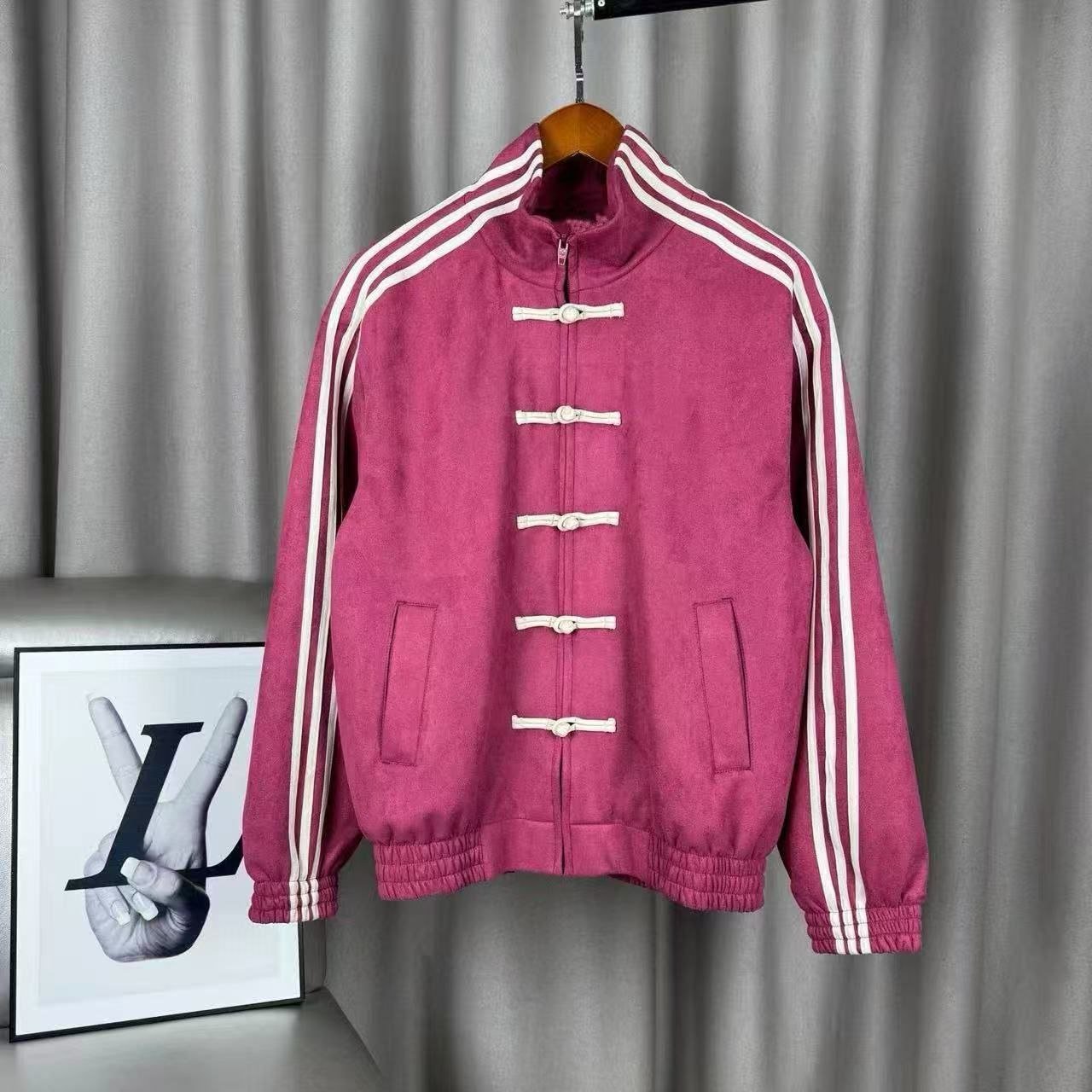Modern Chinese Style Men's Tang Suit Track Jacket | Retro Asian Streetwear Suede Jacket 3 Modern Chinese Style Men's Tang Suit Track Jacket | Retro Asian Streetwear Suede Jacket - Image 3