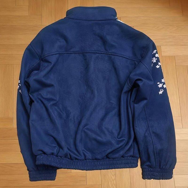 Modern Chinese Style Tang Suit Track Jacket | Retro Sakura Frog-Button Streetwear Jacket 2 Modern Chinese Style Tang Suit Track Jacket | Retro Sakura Frog-Button Streetwear Jacket - Image 2